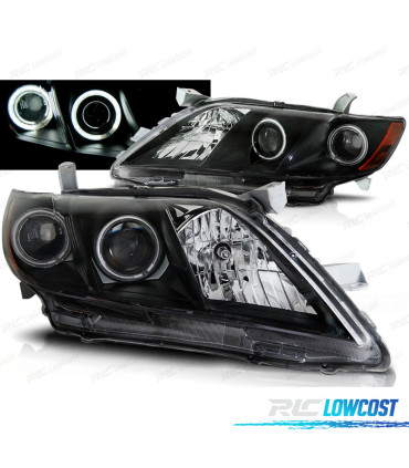 FAROS PARA TOYOTA CAMRY 6 XV40 06-09 OJOS ANGEL NEGROS
