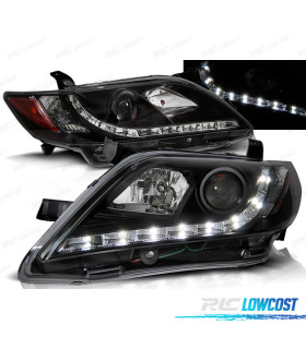 FAROS PARA TOYOTA CAMRY 6 XV40 06-09 LUZ DIURNA LED NEGROS