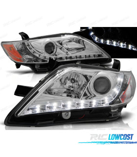 FAROS PARA TOYOTA CAMRY 6 XV40 06-09 LUZ DIURNA LED CROMO
