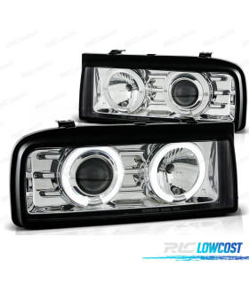 FAROS PARA VOLKSWAGEN VW CORRADO 88-95 OJOS ANGEL CROMADOS