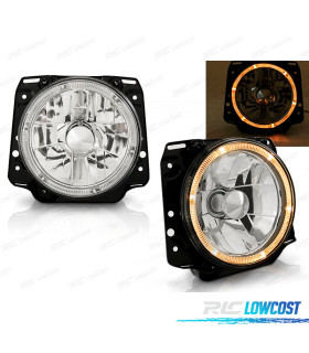 FAROS OJOS ANGEL PARA VOLKSWAGEN VW GOLF II 83-91 FONDO CROMADO