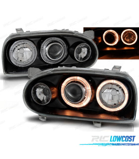 FAROS VOLKSWAGEN VW GOLF 3 OJOS ANGEL NEGROS + INTERMITENTES
