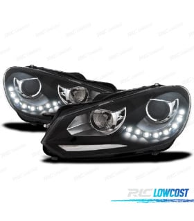 FAROS VOLKSWAGEN VW GOLF MK6 08-12 FONDO NEGRO DRL
