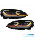 FAROS VOLKSWAGEN VW GOLF 7 12-17 LOOK 7.5 GTI DRL DINAMICOS ROJO NEGROS