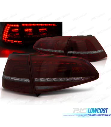 PILOTOS VOLKSWAGEN VW GOLF 7 12-17 LOOK GTI INTERMITENTE LED DINAMICO ROJO AHUMADO