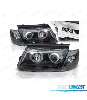 FAROS PARA VOLKSWAGEN VW PASSAT 3B 96-00 OJOS ANGEL NEGROS