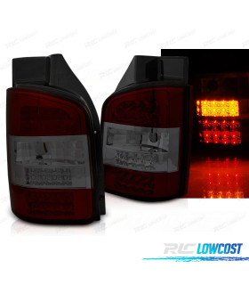 PILOTOS PARA VOLKSWAGEN VW T5 TRANSPORTER 03-09 2P LED ROJO AHUMADO