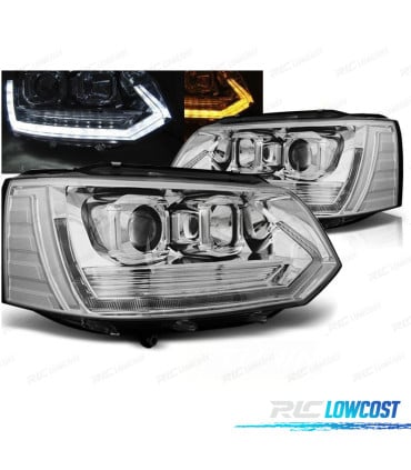 FAROS PARA VOLKSWAGEN VW T5 10-15 LOOK T6 CHROME