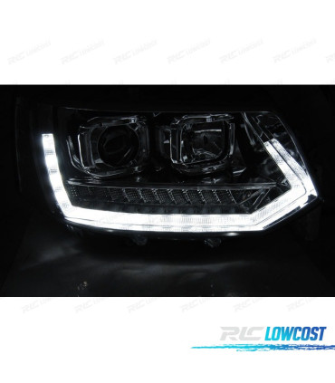 FAROS PARA VOLKSWAGEN VW T5 10-15 TRU DRL DINÁMICOS LOOK VOLKSWAGEN VW T6 CROMADOS
