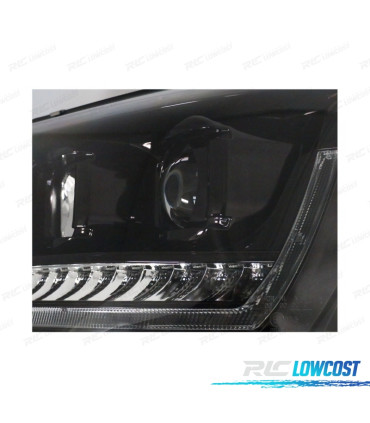 FAROS PARA VOLKSWAGEN VW T5 GP 09-14 DRL CON INTERMITENTE LED DINAMICO NEGRO PIANO