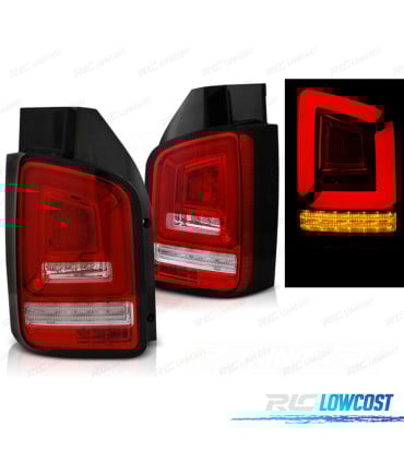 PILOTOS PARA VOLKSWAGEN VW T5 10-15 2P FULL LED DINÁMICOS ROJO CLARO