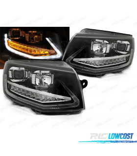 FAROS PARA VOLKSWAGEN VW T6 15-19 TRU DRL CON INTERMITENTE LED DINAMICO NEGROS