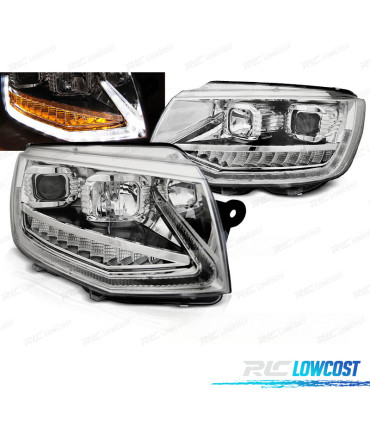 FAROS VOLKSWAGEN VW T6 15-19 TRU DRL CON INTERMITENTES LEDS DINÁMICOS CRISTAL