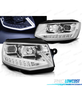 FAROS VOLKSWAGEN VW T6 15-19 TRU DRL CROMADOS CON INTERMITENTE LED
