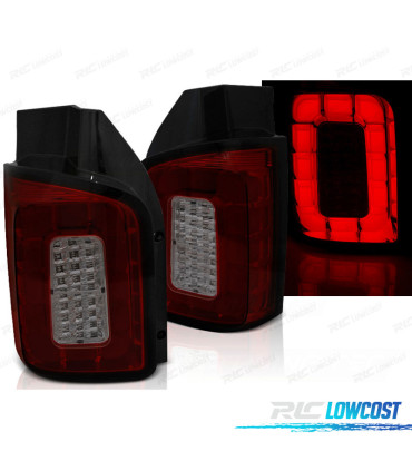PILOTOS PARA VOLKSWAGEN VW T6 15-19 LED BAR ROJO AHUMADO