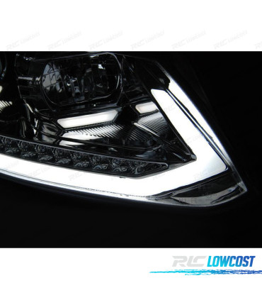 FAROS PARA VOLKSWAGEN VW TOURAN II 10-15 NEGROS TRU DRL CON INTERMITENTE LED DINAMICO