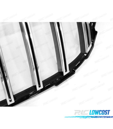 PARRILLA MERCEDES CLASE C W205 18-21 LOOK GTR NEGRO CROMADO