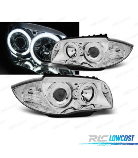 FAROS BMW E81 E87 E82 E88 OJOS ANGEL CROMADO CCFL