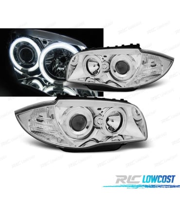 FAROS BMW E81 E87 E82 E88 OJOS ANGEL CROMADO CCFL