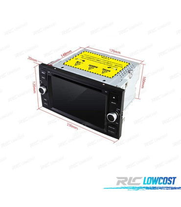 RADIO GPS ANDROID 13 2DIN 7" PARA FORD FOCUS C-MAX GALAXY FIESTA TRANSIT OCTA CORE 2DIN MULTIMEDIA WIFI DVD