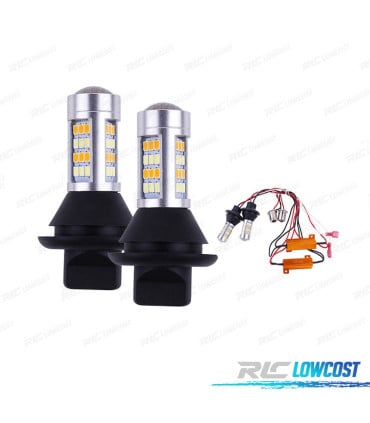 2 BOMBILLAS DRL BLANCO + INTERMITENTE LED BAU15S