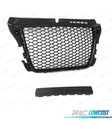 PARRILLA AUDI A3 8P 08-12 LOOK RS3 NEGRO BRILLO