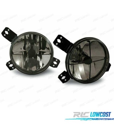 FAROS PARA VOLKSWAGEN VW GOLF MK1 + MK2 83-91 CRUZ AHUMADO FONDO CROMO