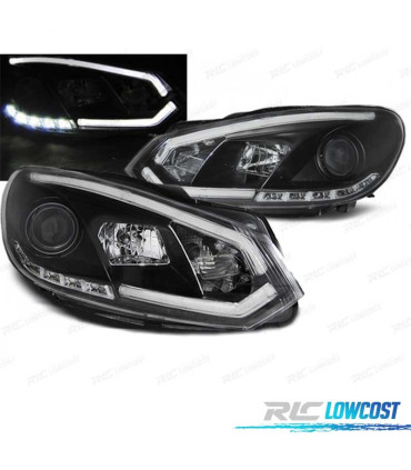 FAROS VOLKSWAGEN VW GOLF 6 08-12 TUBE LIGHT DRL FONDO NEGRO