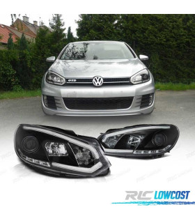 FAROS VOLKSWAGEN VW GOLF MK6 08-12 TUBE LIGHT DRL FONDO NEGRO