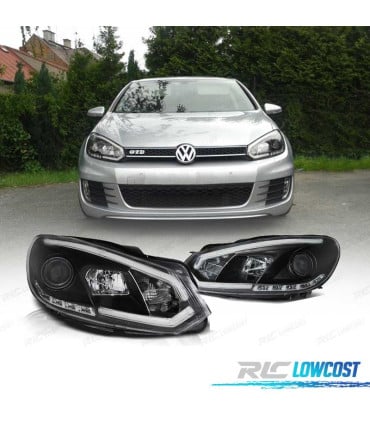 FAROS VOLKSWAGEN VW GOLF 6 08-12 TUBE LIGHT DRL FONDO NEGRO