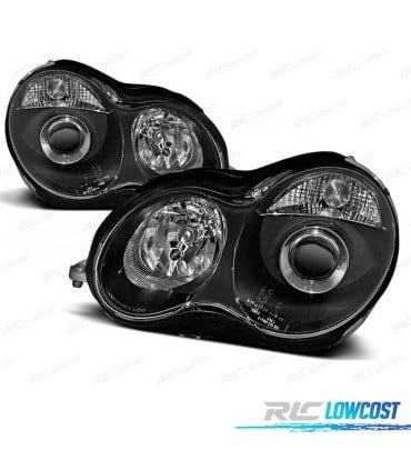 FAROS PARA MERCEDES CLASE C W203 00-04 FONDO NEGRO