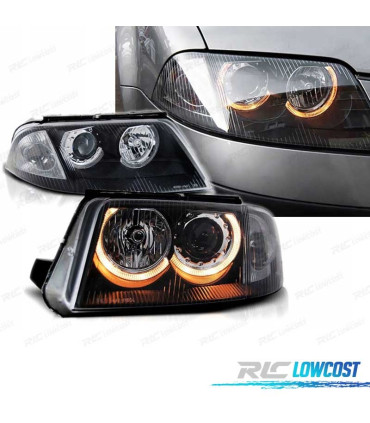 FAROS VOLKSWAGEN VW PASSAT 3BG 00-05 OJOS ANGEL FONDO NEGRO