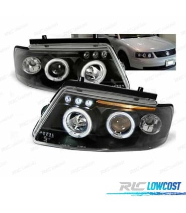 FAROS VOLKSWAGEN VW PASSAT 3B 96-00 OJOS ANGEL + LED FONDO NEGRO