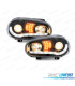 FAROS VOLKSWAGEN VW GOLF 4 LUZ DIURNA LED FONDO NEGRO + CROMO