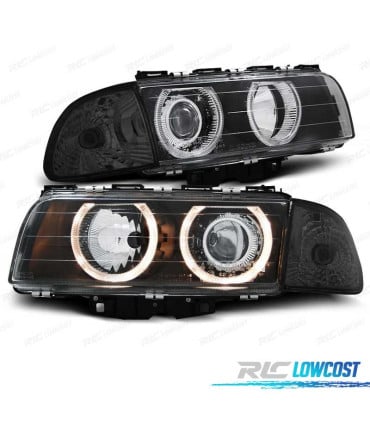 FAROS BMW SERIE 7 E38 94-98 OJOS ANGEL HALOGENO FONDO NEGRO