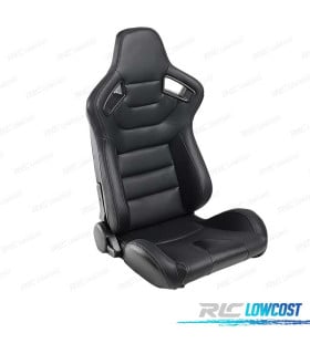 ASIENTO DEPORTIVO SEMI BAQUET ESTILO RS CUERO NEGRO