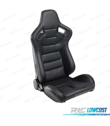 ASIENTO DEPORTIVO SEMI BAQUET ESTILO RS CUERO NEGRO