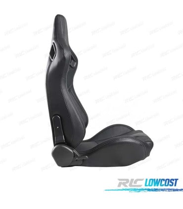 ASIENTO DEPORTIVO SEMI BAQUET ESTILO RS CUERO NEGRO