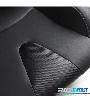 ASIENTO DEPORTIVO SEMI BAQUET ESTILO RS CUERO NEGRO