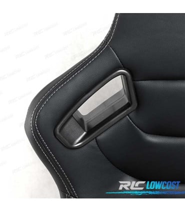 ASIENTO DEPORTIVO SEMI BAQUET ESTILO RS CUERO NEGRO