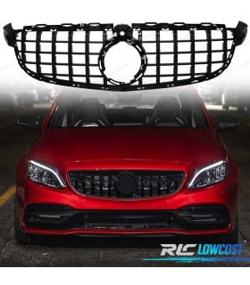 PARRILLA MERCEDES W205 15-17 LOOK AMG GT CAMARA NEGRO BRILLO