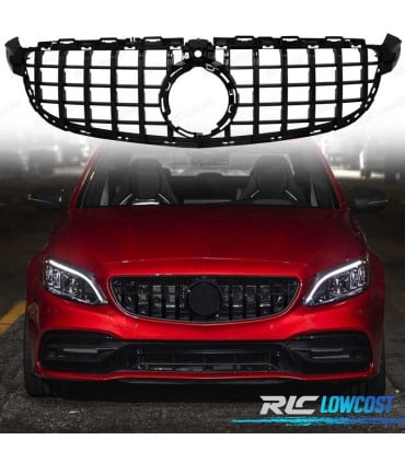 PARRILLA MERCEDES W205 15-17 LOOK AMG GT CAMARA NEGRO BRILLO