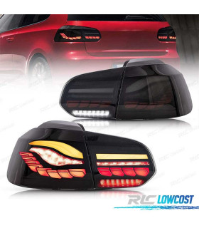 PILOTOS FULL LED VOLKSWAGEN VW GOLF 6 08-12 LIGHT BAR OLED ROJO DINAMICOS AHUMADOS