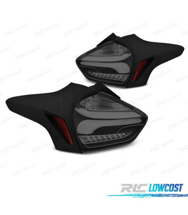 PILOTOS FORD FOCUS MK3 15-18 LED DINÁMICOS NEGRO AHUMADO
