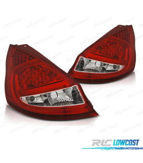 PILOTOS PARA FORD FIESTA MK7 08-12 LED ROJO CROMO