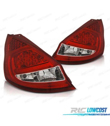 PILOTOS PARA FORD FIESTA MK7 08-12 LED ROJO CROMO