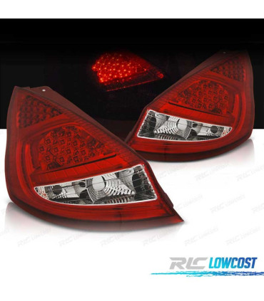 PILOTOS PARA FORD FIESTA MK7 08-12 LED ROJO CROMO