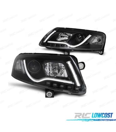 FAROS AUDI A6 C6 04-08 LUZ DIURNA DRL LED NEGRO