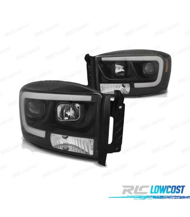 FAROS PARA DODGE RAM 06-08 LUZ DIURNA LED NEGRO