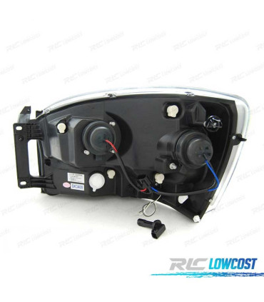 FAROS PARA DODGE RAM 06-08 LUZ DIURNA LED NEGRO